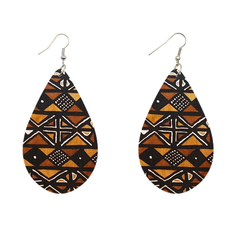 Brown mud African inspired earrings AfricanFabs