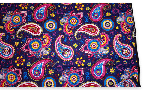 African print fabric - Blue Pink Paisley - 100% cotton