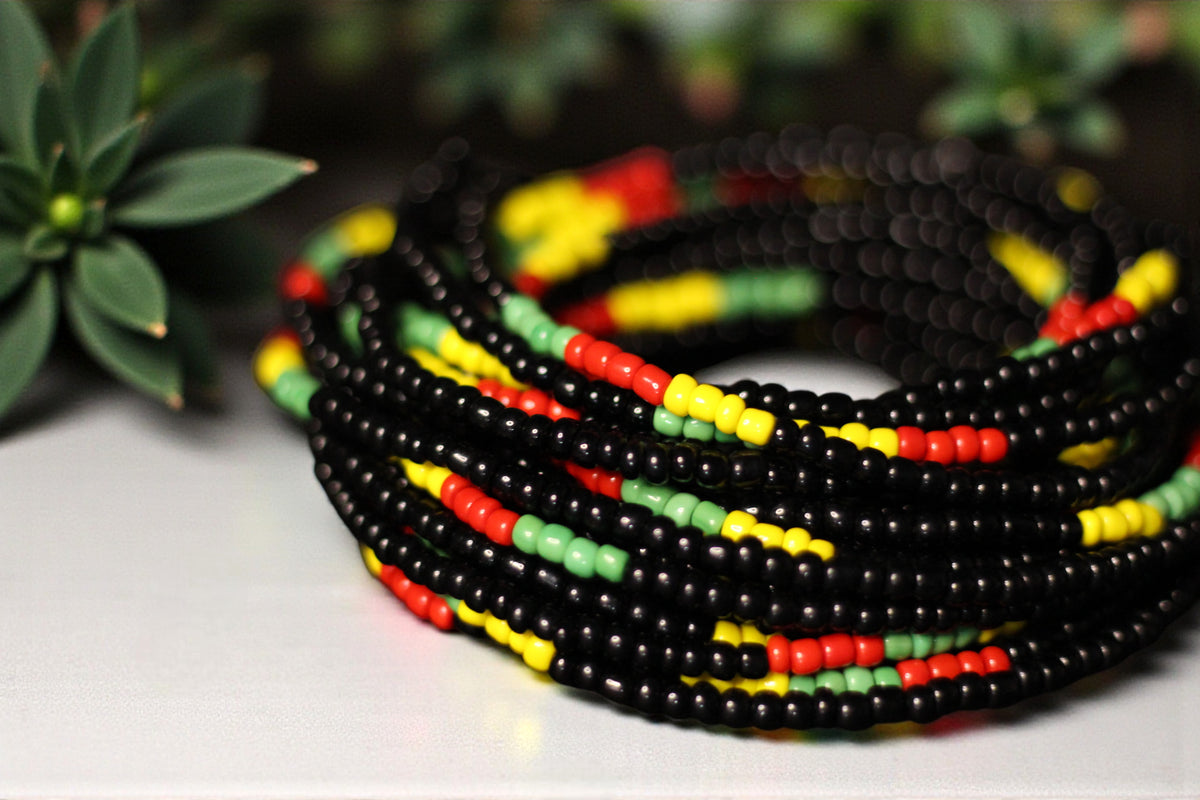 Beaded elastic triangle black beads built unbranded S/M BOHO hobo style 30” long Amazon.com : Black Braiding Hair Pre Stretched 30Inch for  main image 2