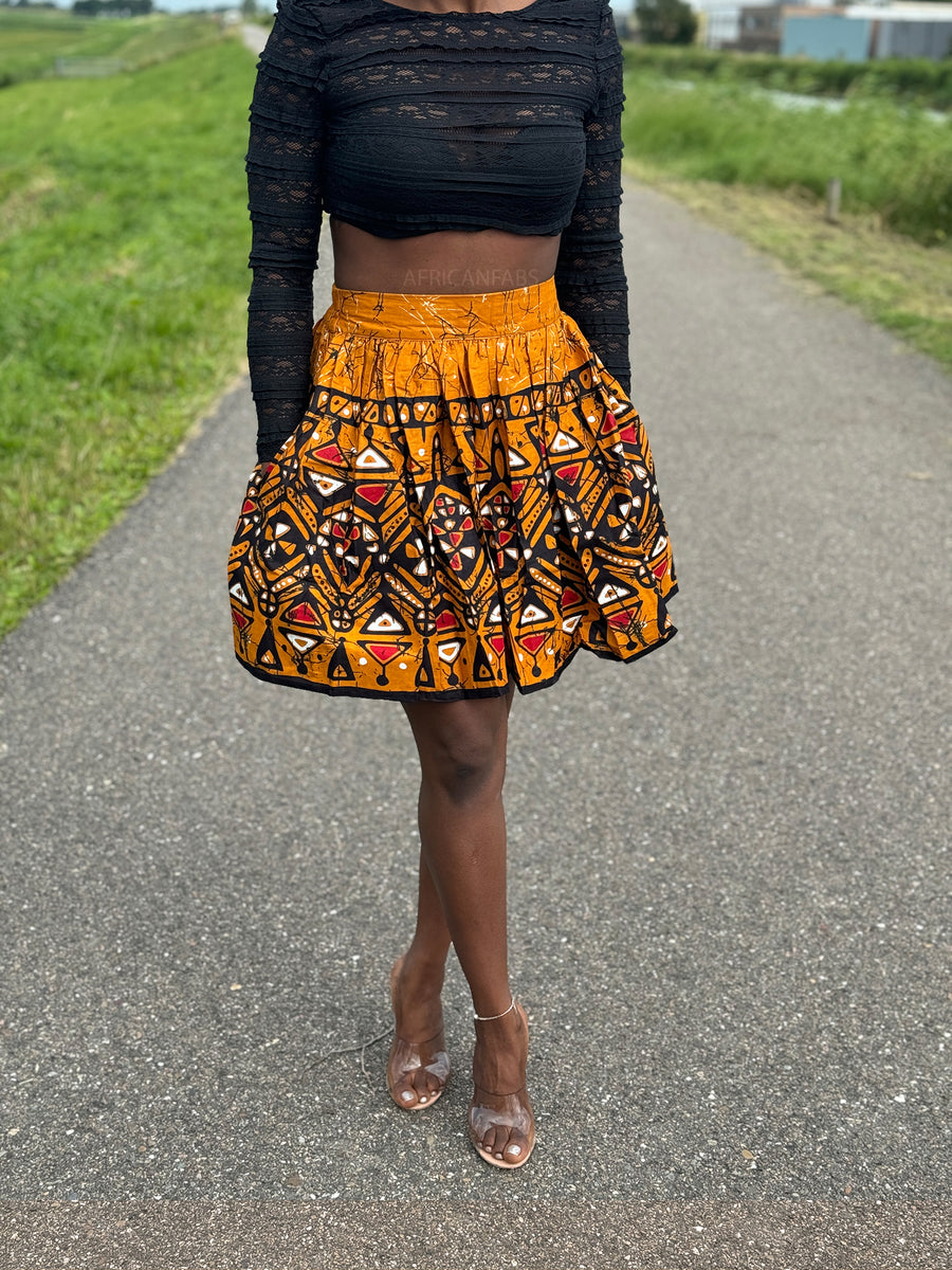 Ankara Skirt Net Cord Skirt And Blouse Style African Print Mini