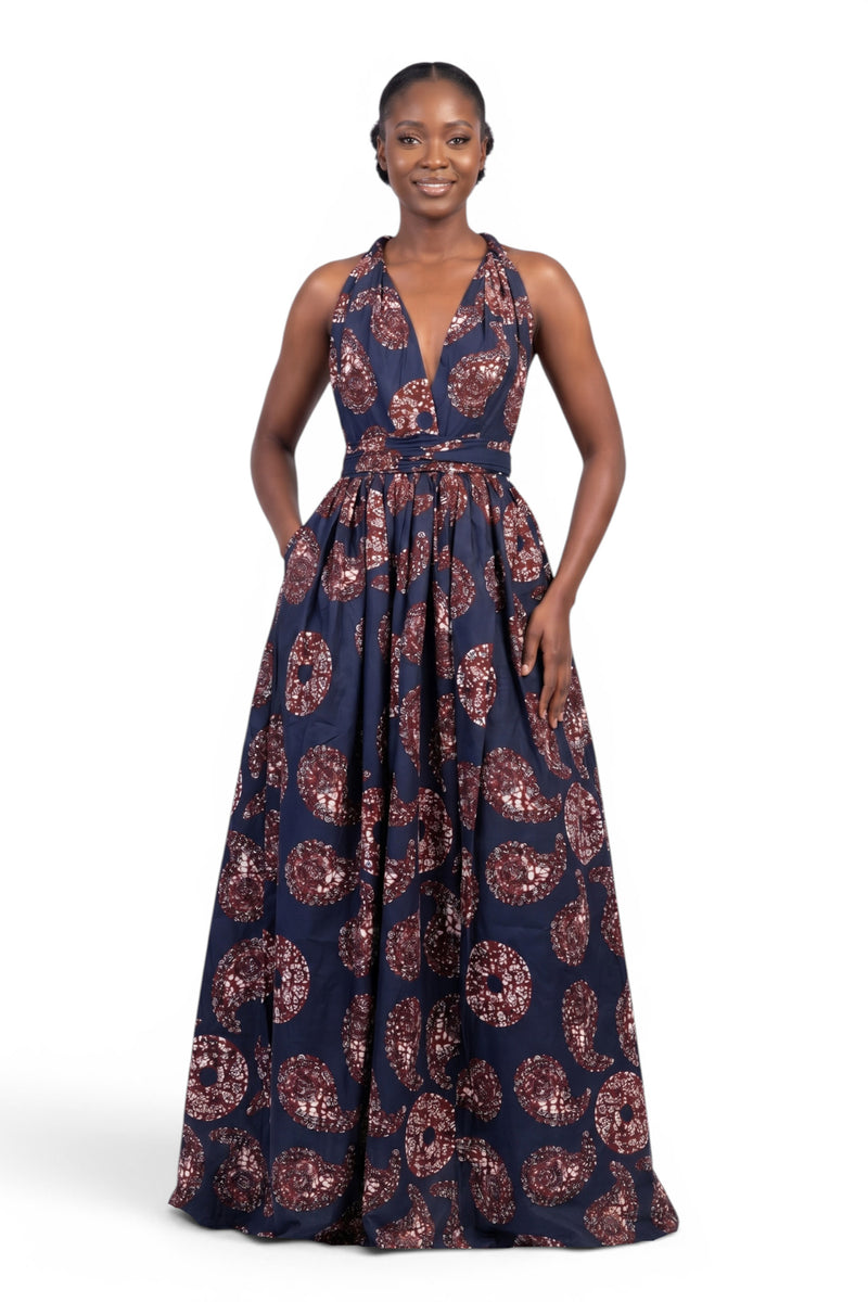 african print formal dresses Purple Peplum African Print Dress