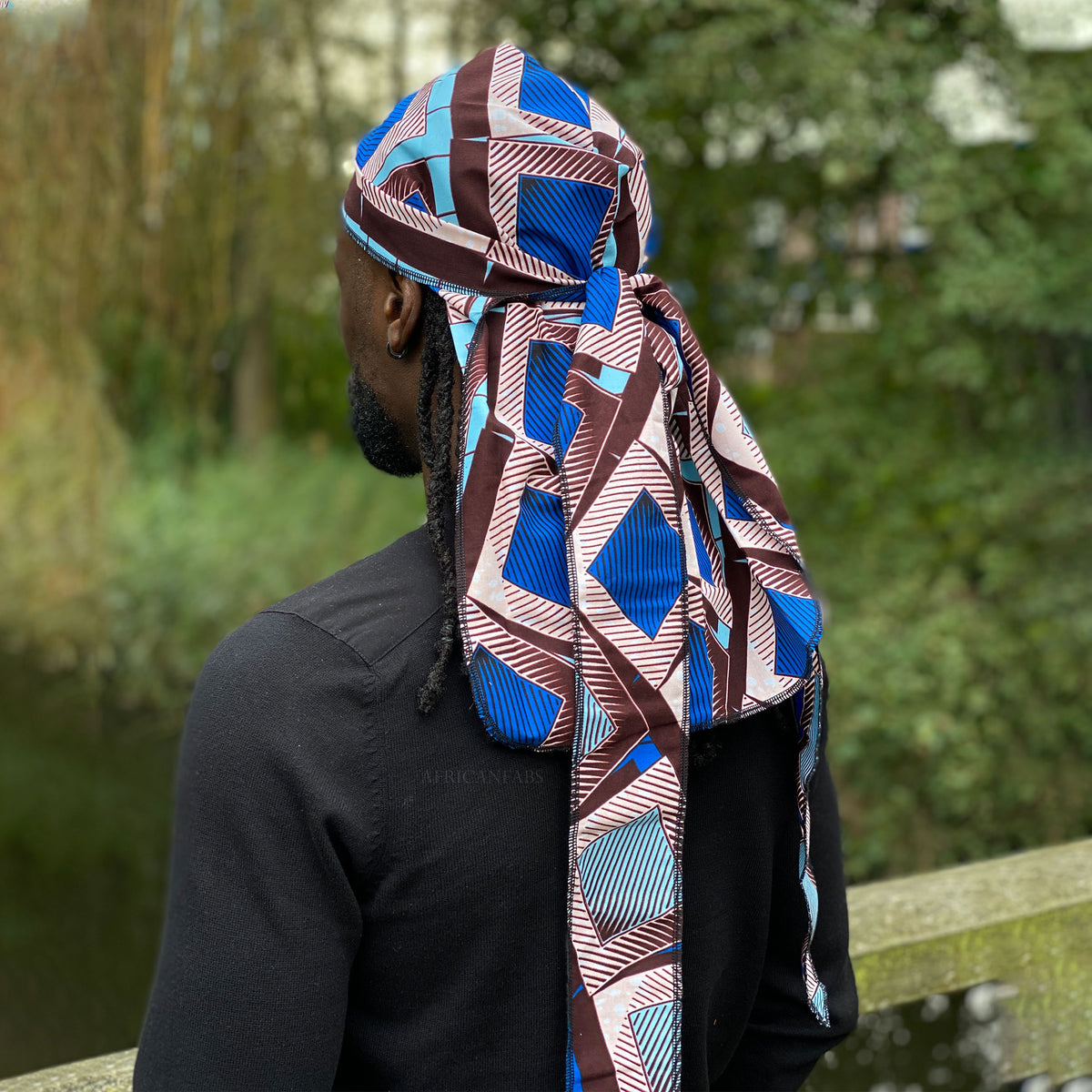 Bandana Print Durag - Blue/White – shop.telfar