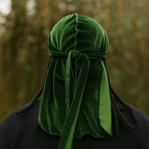 Velvet Durag / Du-rag / Do-rag / Bandana - Unisex - Green
