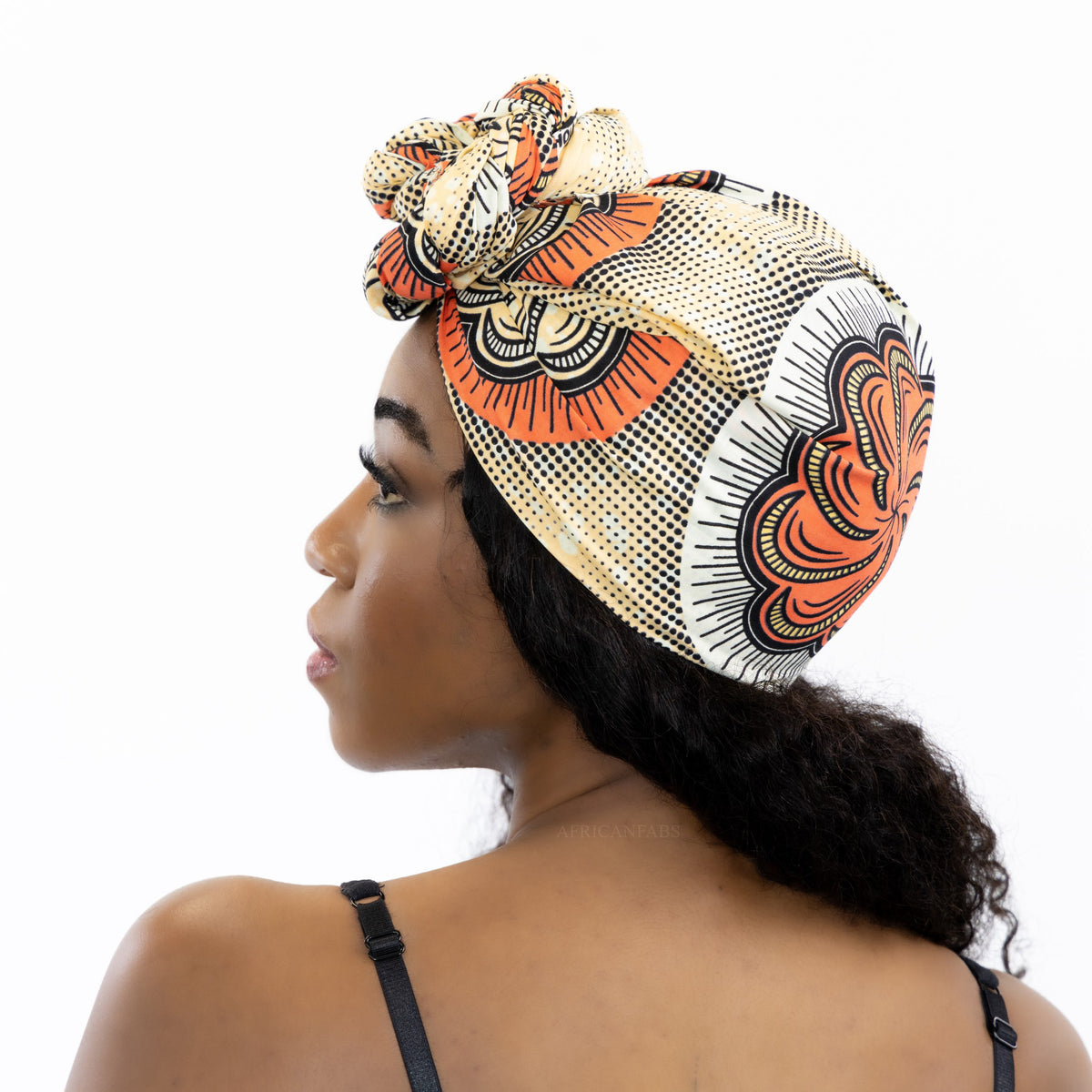 African headwrap - Salmon Flower – AfricanFabs