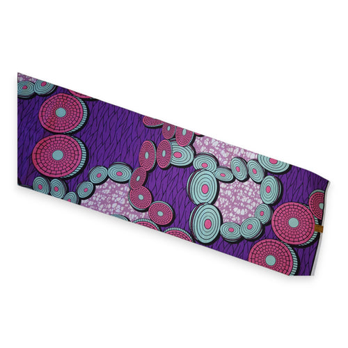 African Wax print fabric - Purple disks
