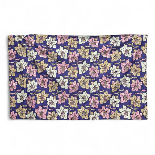 Sarong / pareo - Cotton Beachwear wrap skirt / baby carrier wrap - Purple Flowers