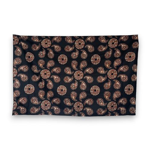 Sarong / pareo - Cotton Beachwear wrap skirt / baby carrier wrap - Black paisley