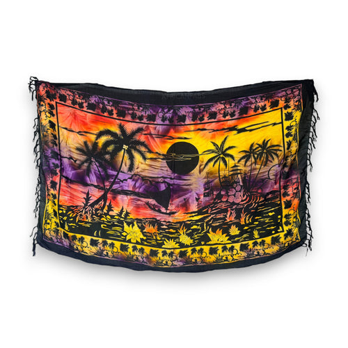 Sarong / pareo - Beachwear wrap skirt - Palm tree