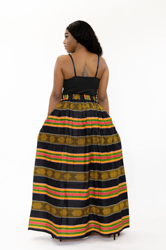 African print maxi skirt - Black Pan Africa