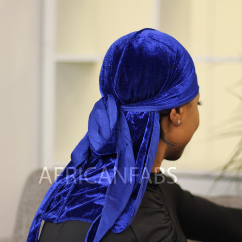 Velvet Durag / Du-rag / Do-rag / Bandana - Unisex - Blue