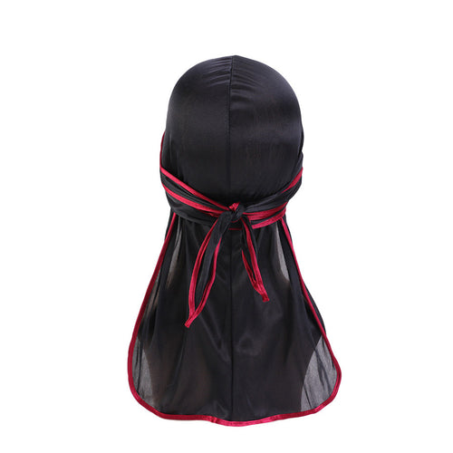 Durag / Du-rag / Do-rag / Bandana - Unisex - Black with red edge