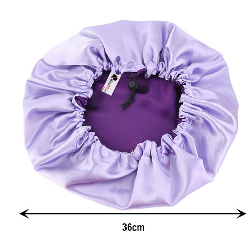 Purple Satin Hair Bonnet ( Adjustable & Reversable Satin Night sleep cap )