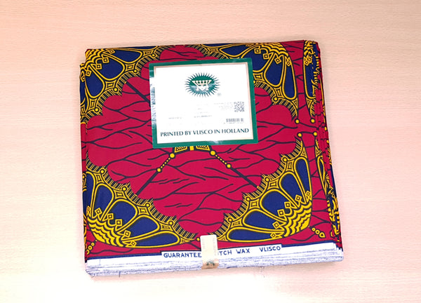 VLISCO Hollandais Wax print fabric - RED UMBRELLA