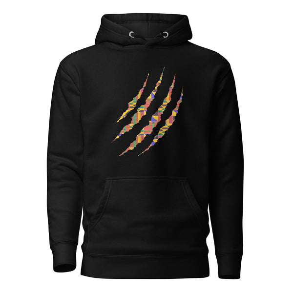 Hoodie - Unisex - Claw in Kente print D022 (Hoodie in multiple colors)