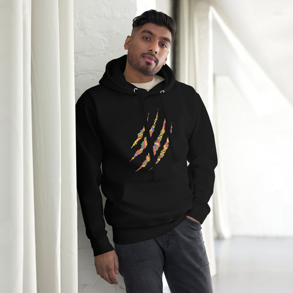 Hoodie - Unisex - Claw in Kente print D022 (Hoodie in multiple colors)