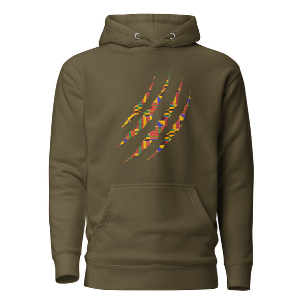 Hoodie - Unisex - Claw in Kente print D022 (Hoodie in multiple colors)