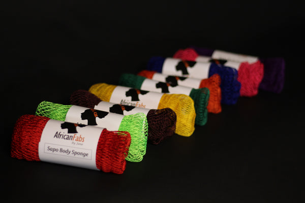 African net sponge / African exfoliating net / Sapo sponge - Brown