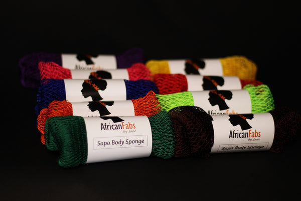 African net sponge / African exfoliating net / Sapo sponge - Brown