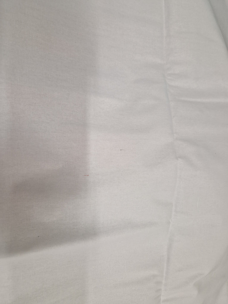 Amara White - White Cotton fabric, Plain
