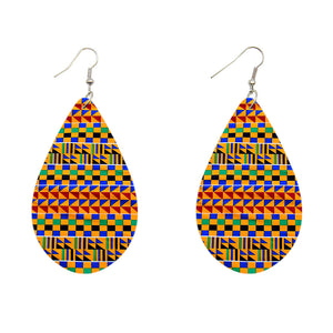 Kente orange - African inspired earrings