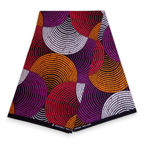African print Headband - Kids - Hair Accessories - Orange Purple Concentric Circles