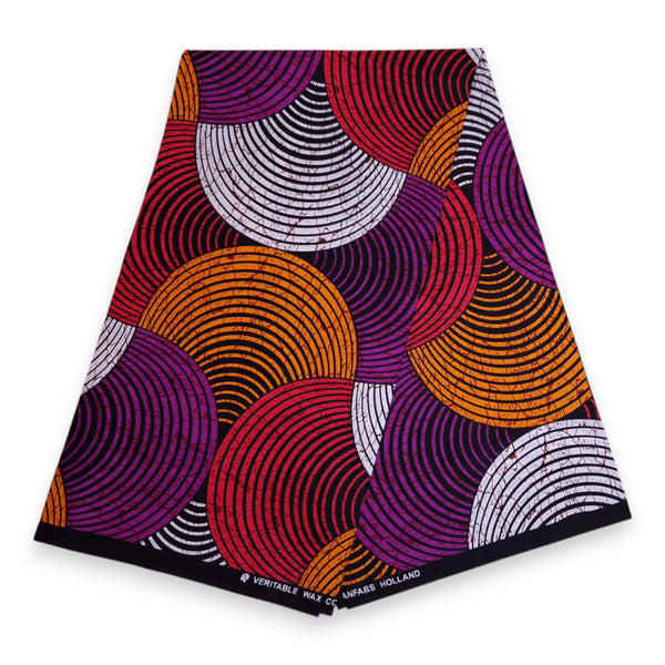 African print Headband - Kids - Hair Accessories - Orange Purple Concentric Circles