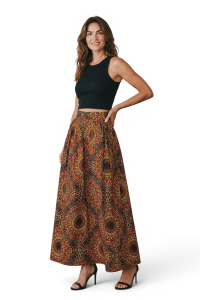 African Wax print fabric - Brown Savanna Sun - 100% cotton