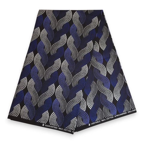 VLISCO Hollandais Wax print fabric - Blue / Orange shells