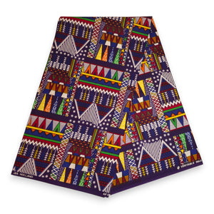 African print fabric - Purple Yellow Samakaka / Samacaca (Angola