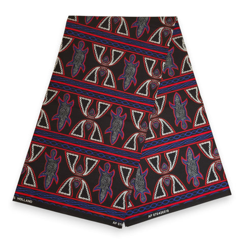 African print fabric - Orange & Olive African Prism - 100% cotton