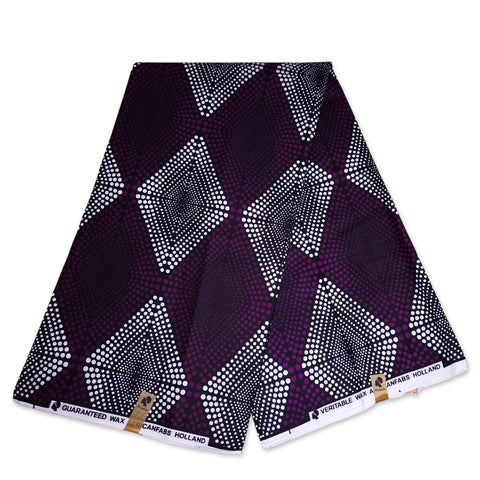 African print fabric - Purple diamonds - 100% cotton