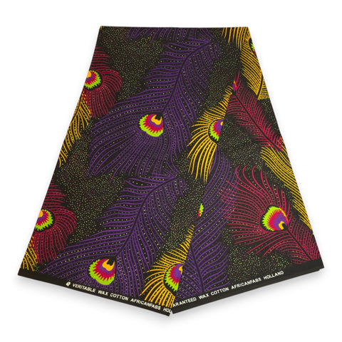 VLISCO Hollandais Wax print fabric - Blue / Orange VL03639