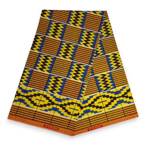 VLISCO Hollandais Wax print fabric - Blue / Orange shells