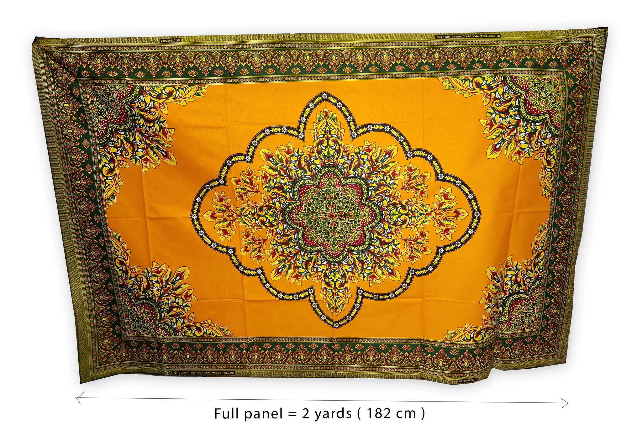 African print fabric Yellow-Orange Java Design Dashiki fabric