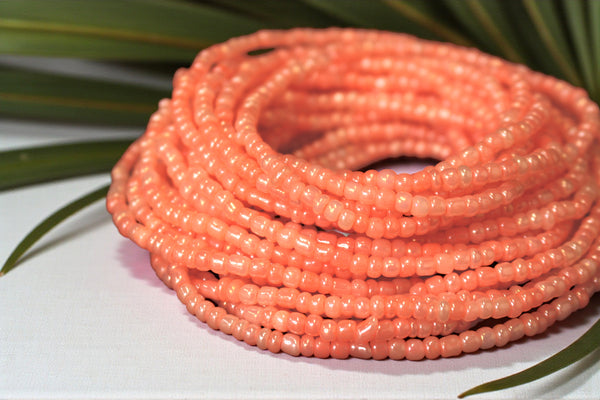 Waist Beads / African Waist Chain - OSASERE - Peach (elastic)