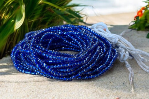 (Important: please read) Waist Beads / African Hip Chain - Blue X (Traditional non-elastic string)