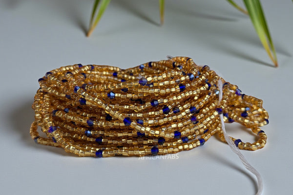 Waist Beads / African Hip Chain - Aburié - Gold (Traditional non-elastic string)