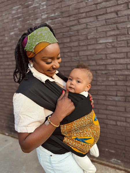 African Print Baby Carrier / Baby sling / baby wrap - Orange / Yellow Speedbird
