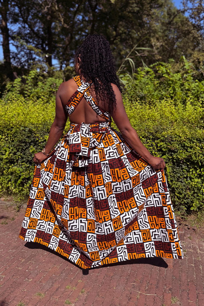 African Print Infinity Multiway Maxi Dress