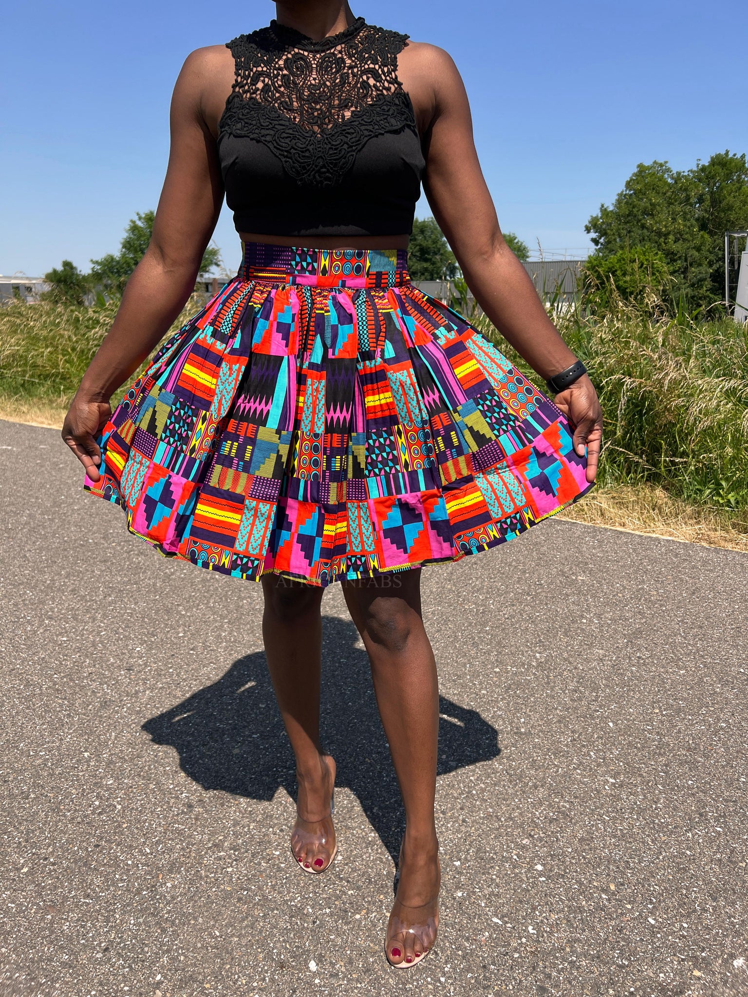 african print skirt