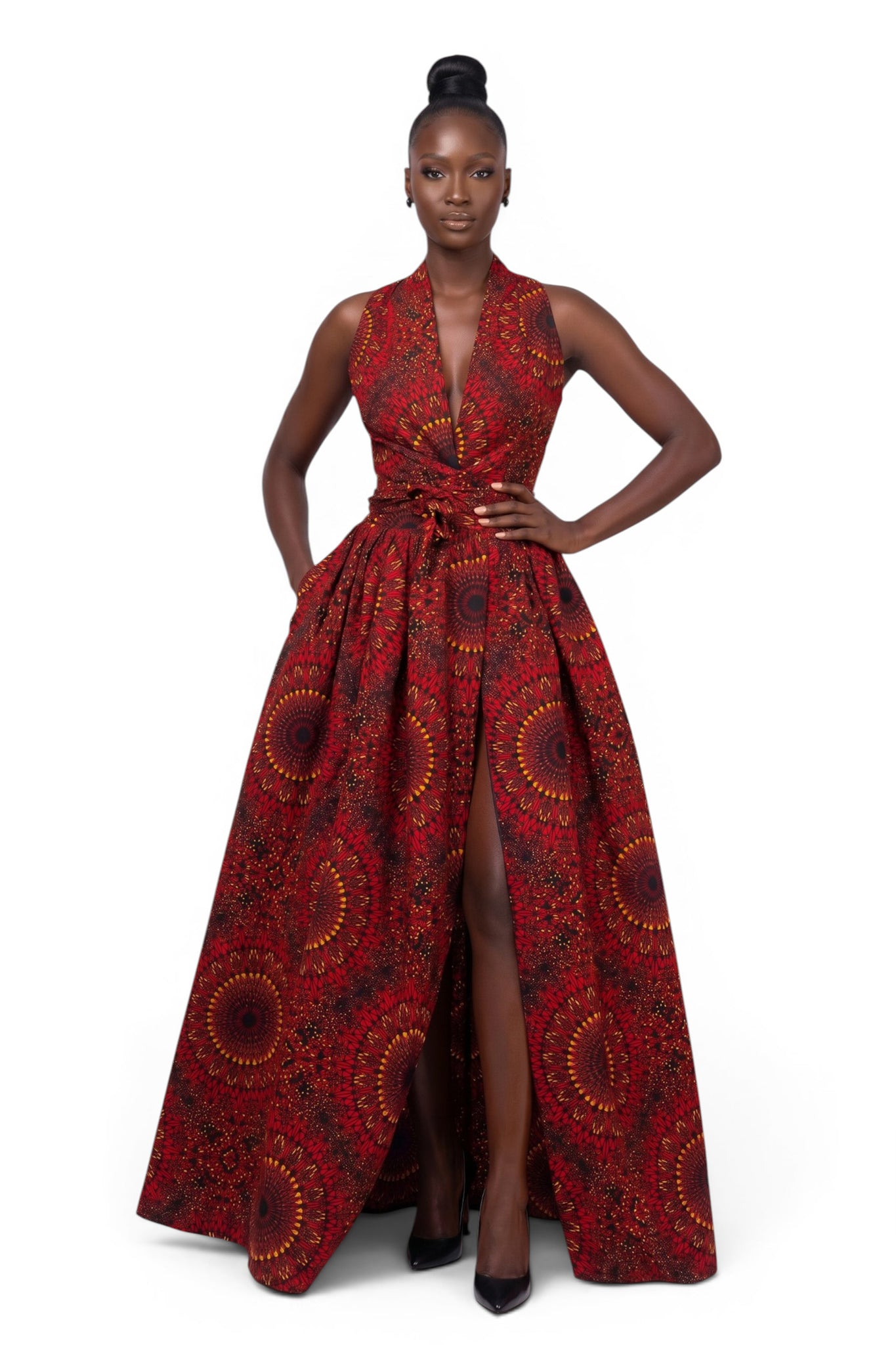 infinity red dress Long Flying Dress For Photoshoot Convertible Flying Dress Satin Red Dress With Train Infinity Dress Photoshoot Flowing Beach Dress Flying V