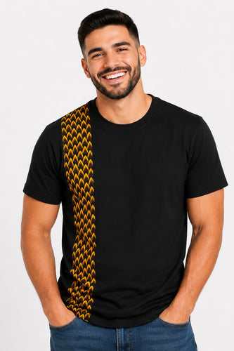 T-shirt with African print details -