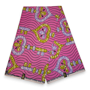 African fabric Super Wax - Pink Olive Keys – AfricanFabs