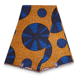 VLISCO Hollandais Wax print fabric - Dark Green / Orange JUMPING