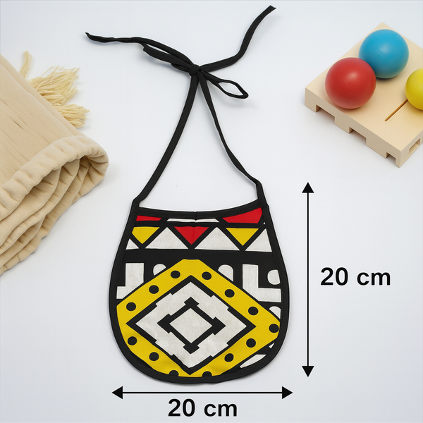 African Print Baby Bib - Red Samakaka (Unisex)