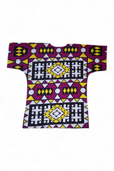 Purple Yellow Samakaka Dashiki Shirt / Dashiki Dress - African print top - Unisex