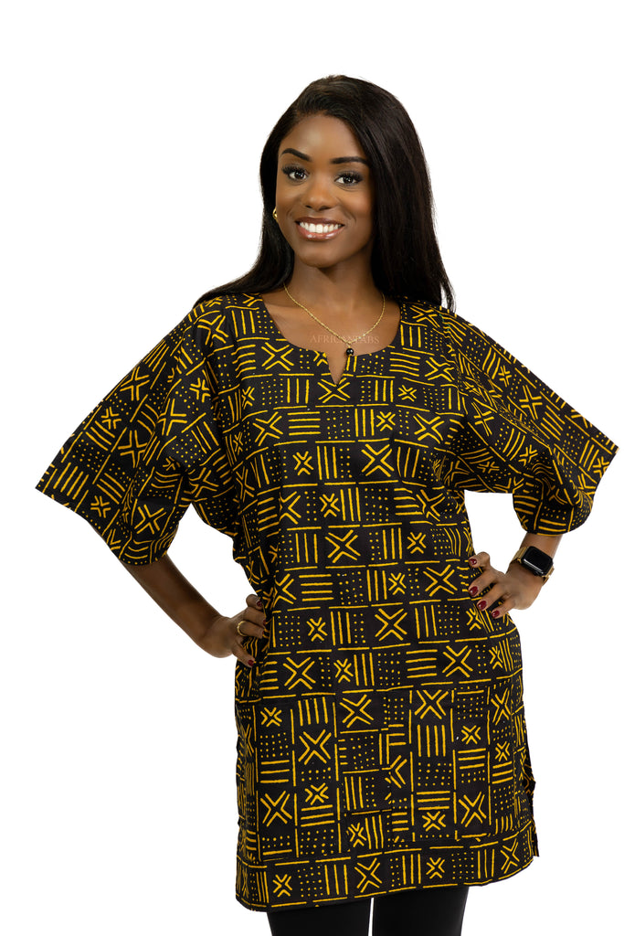 dashiki dresses for women Black / Yellow X Bogolan Dashiki Shirt / Dashiki Dress