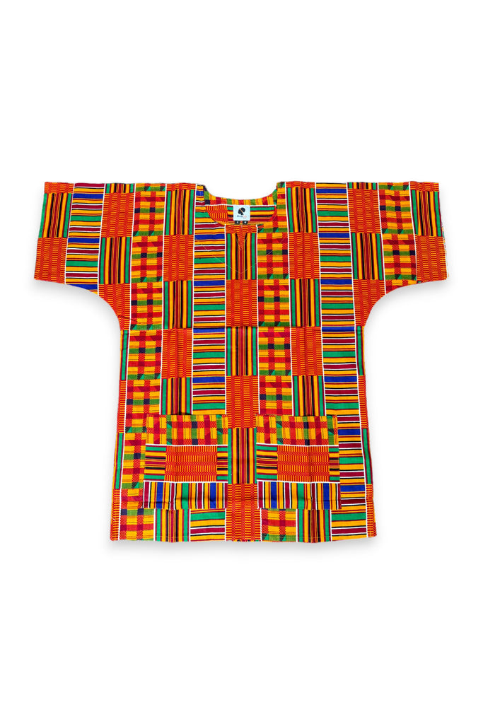 kente cloth dress shirt African Shirt in Blue Kente