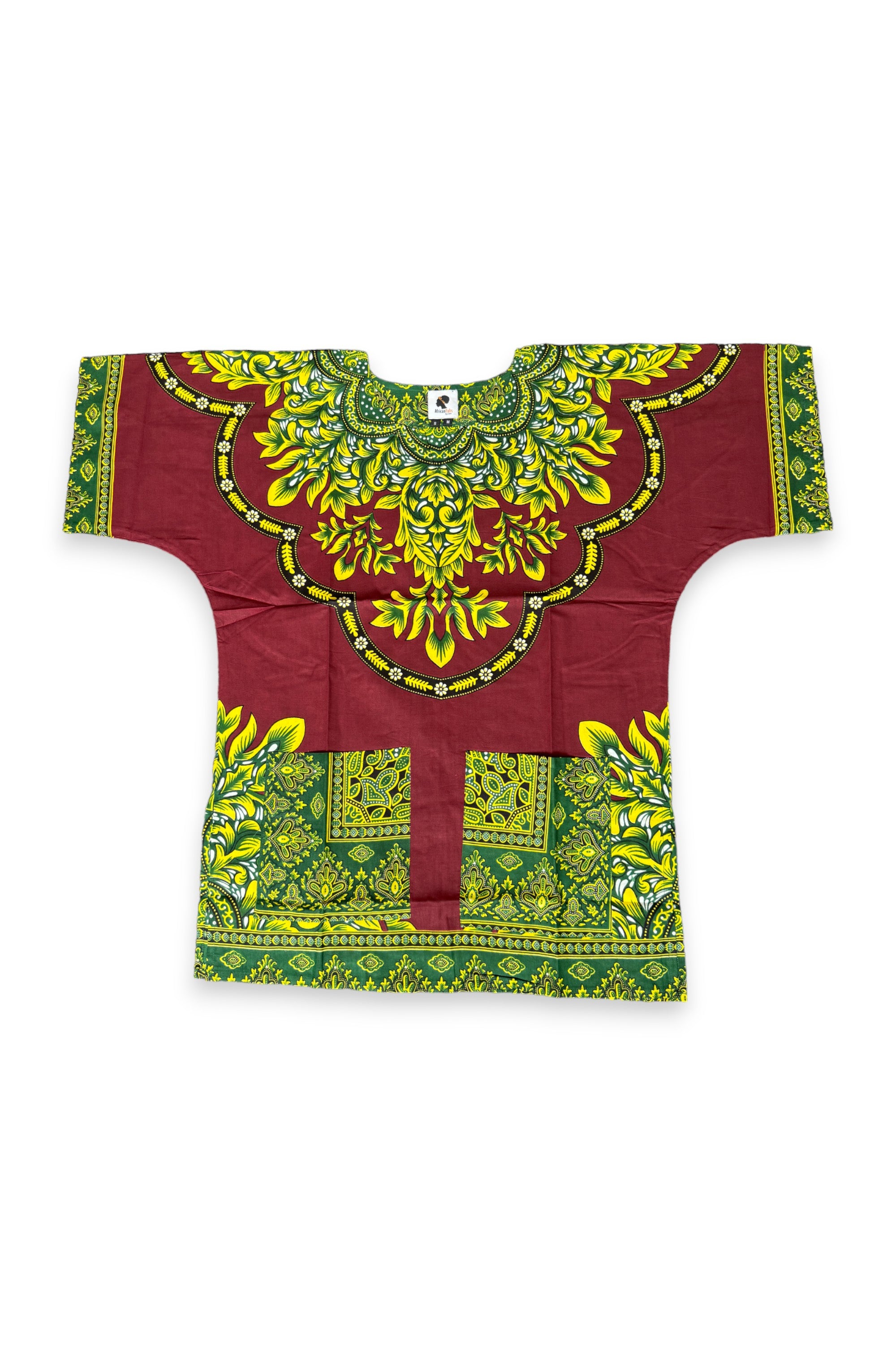 Red Dashiki Shirt / Dashiki Dress - African Print Top