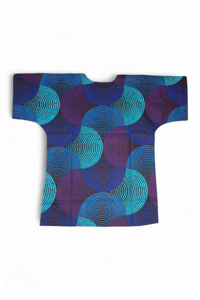 Blue & Turquoise Concentric Circle Design Dashiki Shirt / Dashiki Dres AfricanFabs Blue & Turquoise Concentric Circle Design Dashiki Shirt / Dashiki Dres AfricanFabs